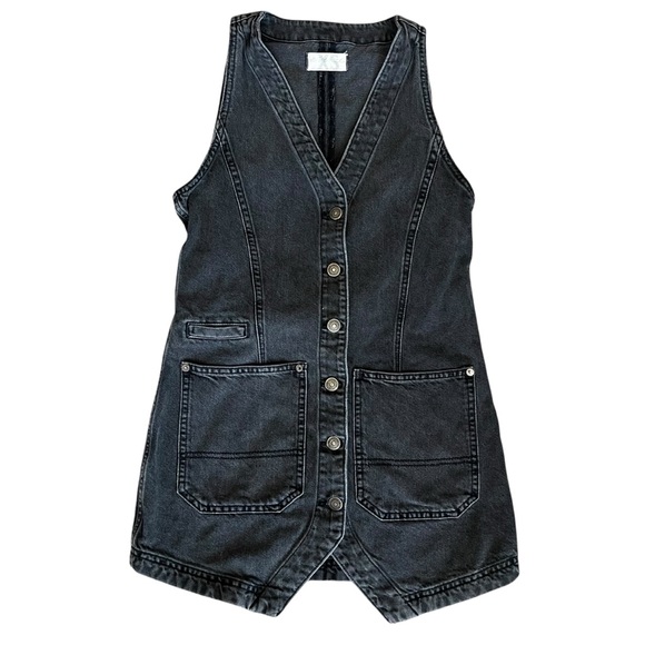 FP We The Free Women’s Out Of Office Vest Dress Return To Sender Washed Black XS - Picture 9 of 10